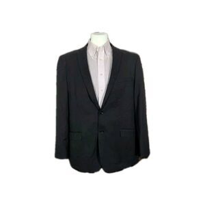Bespoke Design Mens Blazer Jacket 52L Slim Fit Black Solid Double Vented